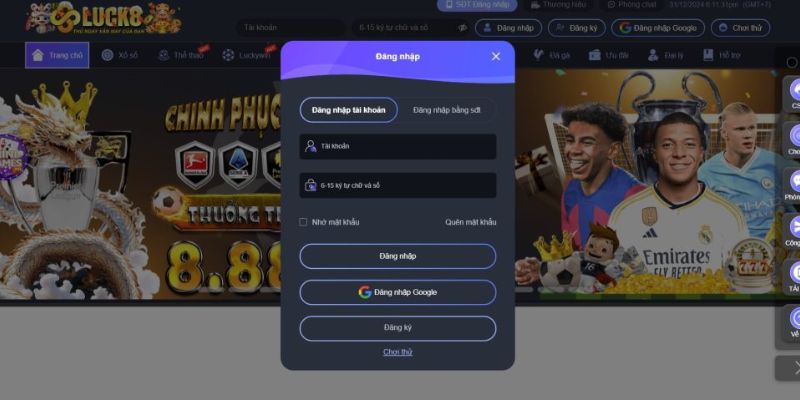 Hướng dẫn từng bước để đăng nhập Luck8 một cách dễ dàng.