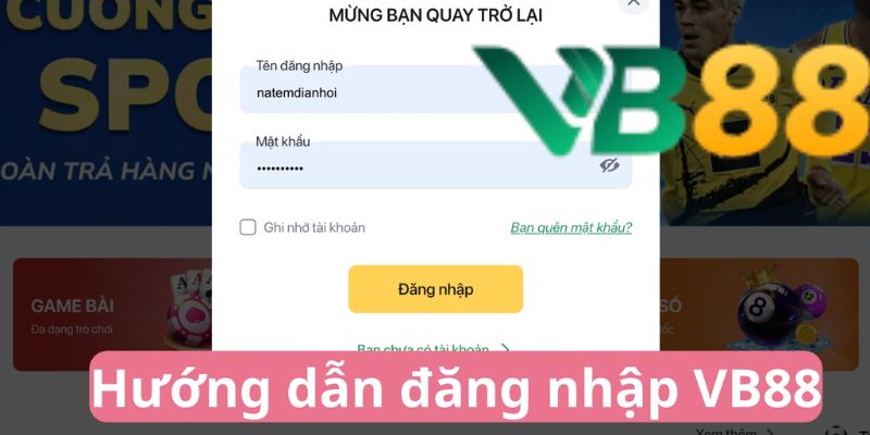 Chi tiết thao tác đăng nhập VB88 cho người dùng mới